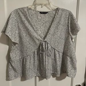 Pebble Patterned Peplum Top